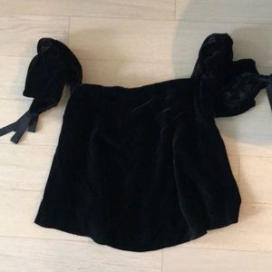 Club Monaco Black Velvet Top